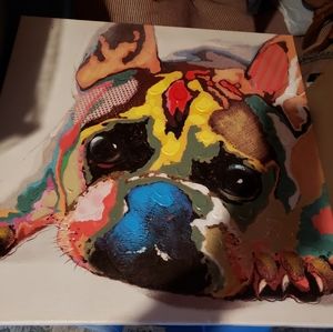 Painting of French bull dog